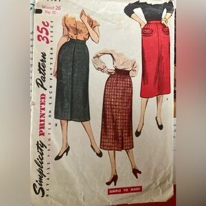Simplicity 1950s Vintage Skirt Pattern